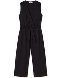 Thinking Mu - Waist Bow Crossed Seersucker Winona Jumpsuit - Lyst