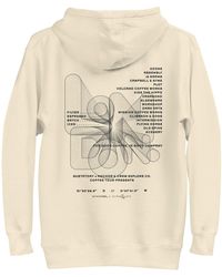 Anchor and Crew - Neutrals Bone Gustatory London Coffee Scene Cotton Blend Embroidered Hoodie - Lyst
