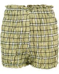 Amy Lynn - Danica Plaid Shirred Shorts - Lyst