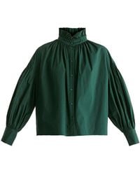 Paisie - Puff Sleeve Shirt With Ruffled Collar - Lyst