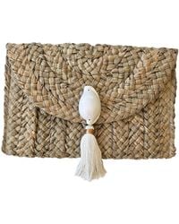 OhSun - Neutrals Moana Egg Shell & Straw Clutch - Lyst