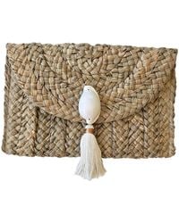 OhSun - Neutrals Moana Egg Shell & Straw Clutch - Lyst