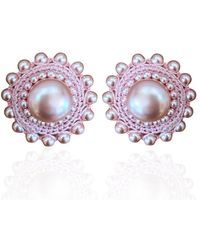 PINAR OZEVLAT - Blush Pearl Studs - Lyst