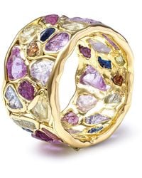 German Kabirski - Thunder Barrel Ring With Raw Sapphire, Ruby, Tsavorite And Chrysoberyl - Lyst