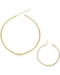 Spero London - Snake Chain Knot Bracelet & Choker Set - Lyst
