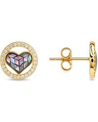Kylie Harper - Mosaic Abalone Mother Of Pearl Heart Earrings - Lyst