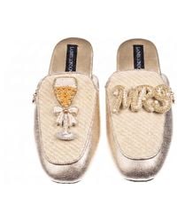 Laines London - Neutrals Classic Mules With Mrs & Champagne Brooches - Lyst