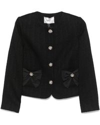 Nissa - Bow-Detail Boucle Suit Jacket - Lyst
