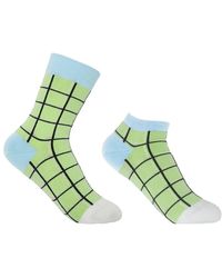 Peper Harow - Made in England - Grid Lime Luxury Crew & Trainer Socks Bundle - Lyst
