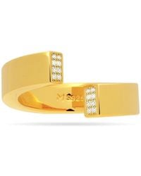 Meulien - Open Twist Ring With Pave Cz - Lyst
