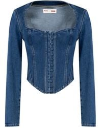 Pcfg - Your Itch Corset Denim Corset Top - Lyst