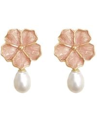 Agora Jewellery - Bavella Mini Drop Pearl Earrings - Lyst