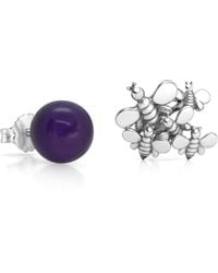 Unaloe - Sterling Natural Queen Amethyst Stud Earrings – Contemporary Gemstone Designer Jewelry - Lyst