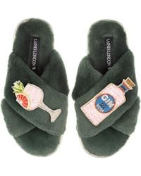 Laines London - Classic Laines Slippers With Rosa & Grapefruit Gin Brooches - Lyst