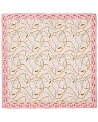 Le Parmentier - Heritage Chain And Pearls Silk Square Scarf - Lyst