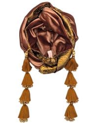 Julia Clancey - Cocoa Brocade & Velour Reversible Dorado Turban - Lyst