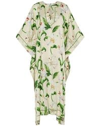 Belyed Handcraft - Camellia – Silk Crepe Kaftan By Belyed - Lyst