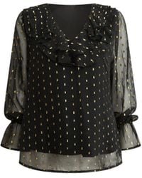 James Lakeland - Metallic Ruffle Blouse - Lyst