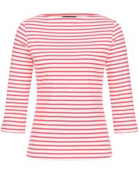 Marianna Déri - Top With Boat Neckline-Cream Striped - Lyst