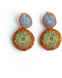 Nana Watanabe - Coral Egg Embroidery Earrings - Lyst