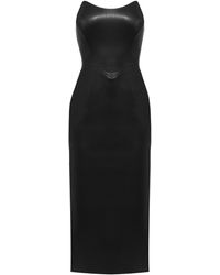 Nomi Fame - Angelina Vegan Leather Strapless Corset Midi Dress - Lyst
