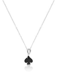 Heritagemoda - Onyx Spade Pendant Necklace - Lyst