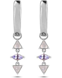 Zohreh V. Jewellery - Trillion Moonstone & Tanzanite Hoop Earrings Sterling Silver - Lyst