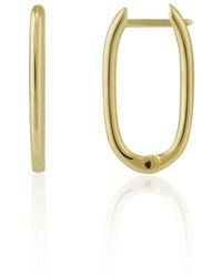 Spero London - Oval Rectangular Sterling Hoop Earring - Lyst