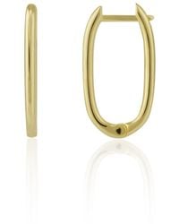 Spero London - Oval Rectangular Sterling Hoop Earring - Lyst