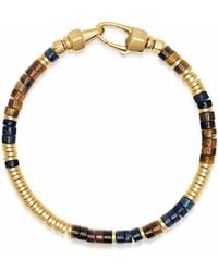 Nialaya - Tiger Eye & Lapis Lazuli Heishi Bracelet With - Lyst