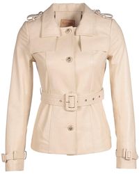 Santinni - Neutrals Bardot 100% Leather Jacket - Lyst