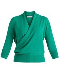Paisie - Cropped Sleeve Knit Wrap Top - Lyst
