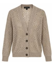 Smart and Joy - Openwork Wool And Mohair Cardigan With A V-Neck And Long Sleeves - Lyst
