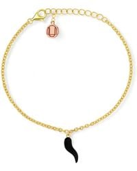 Unaloe - Vermeil Horn Charm Chain Bracelet For – Adjustable Symbolic Jewelry - Lyst