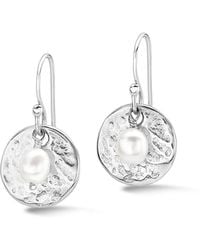 Dower & Hall - Luna Pearl & Disc Earrings - Lyst