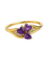 Belinda Jewelz - Amethyst Triple Heart Cluster Birthstone Ring - Lyst