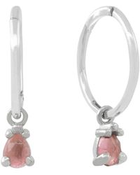 Lee Renee - Tourmaline Clicker Hoop Earrings - Lyst