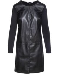 Conquista - Dress With Faux Leather Front By Fashion - Lyst