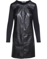 Conquista - Dress With Faux Leather Front By Fashion - Lyst