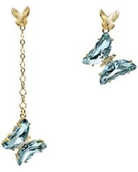 Farra - Swarovski Butterfly Asymmetric Earrings - Lyst