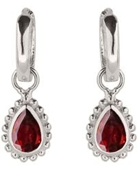 Charlotte's Web Jewellery - January Birthstone Sterling Huggie Hoops - Lyst