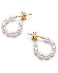 With Love Darling - Hoop Pearl Earrings Small - Lyst