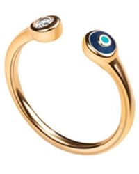 Karma and Luck - Enamel Evil Eye Ring – Protection Statement Jewelry – Sparkling Positivity - Lyst