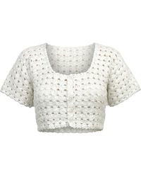 Ana Chic - Openwork Handmade Crochet Top - Lyst