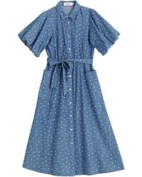 Louche - Lola Flower Dot Print Balloon Sleeve Shirtdress - Lyst