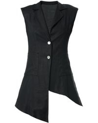 Metamorph - Asymmetric Buttoned Top With Linen - Lyst