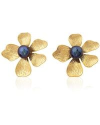 Milou Jewelry - Flower Earrings With Pearl - Lyst
