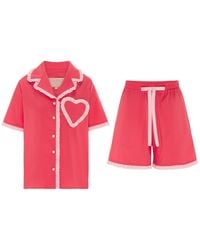 Love Letters X - Dolce Rosa Coral & Short Pyjama Set - Lyst