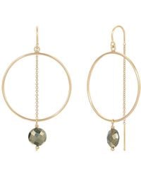 Heather Hawkins Jewelry - Coin Gemstone Hoop Threader Earrings - Lyst