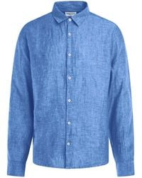 Haris Cotton - Linen Melange Basic Long-Sleeved Shirt - Lyst